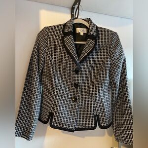 NWT Le Suit Women's Black and White Checkered Blazer 2P